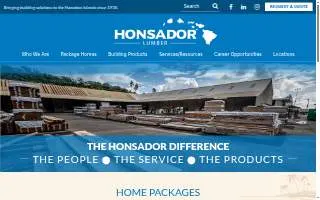 Honsador Lumber website