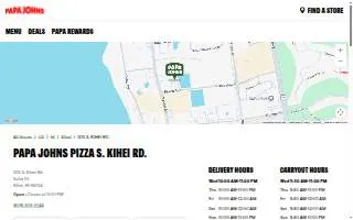Papa Johns Pizza of Kihei website