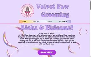 Velvet Paw Grooming website