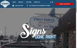 Precision Signs website