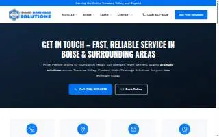 Idaho Drainage Solutions website