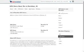 The UPS Store of Meridian website