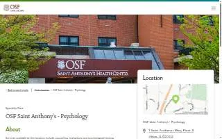 OSF Saint Anthony's - Psychological Services of Alton website