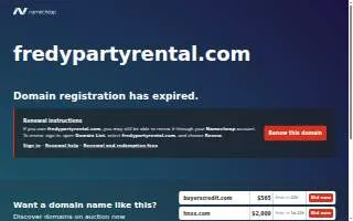 Fredy Party Rental website