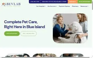 Bevlab Animal Hospital website