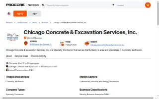 Chicago Concrete & Excavation Services website