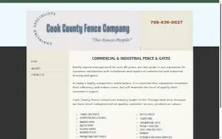Cook County Fence Company of Burbank website