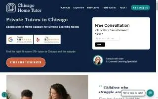 Chicago Home Tutor website