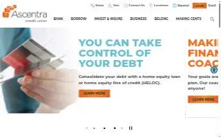 Ascentra Credit Union website