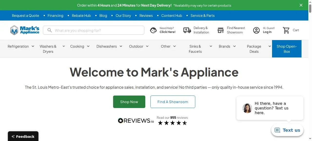 Mark's Appliance of Edwardsville website