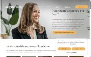 Aligned Modern Health of Elmhurst website