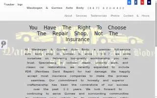 Waukegan & Gurnee Auto Body website