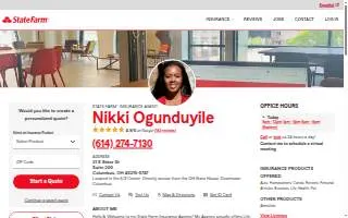 Nikki Ogunduyile - State Farm Insurance Agent website