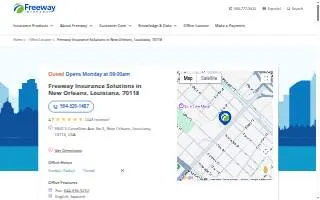 Freeway Insurance of New Orleans website