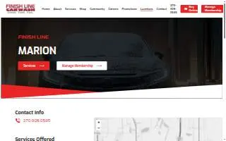 Finish Line Car Wash website