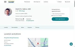 Mark Jabro, MD - Sharp Rees-Stealy Downtown website