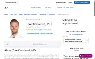 Tore Kvaslerud, MD website