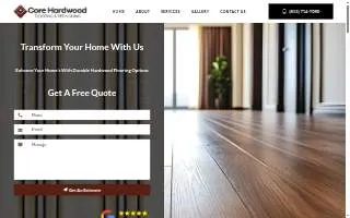 Core Hardwood Flooring & Refinishing website