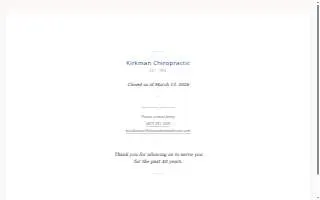 Kirkman Chiropractic website