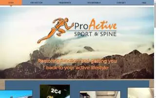 Proactive Sport and Spine website