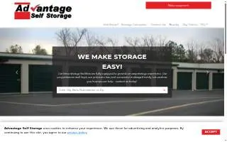 Advantage Self-Storage website