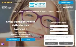 Wirtz Orthodontics of Oak Forest website