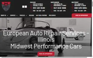 Midwest Performance Cars of Westmont website