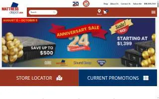 Mattress Firm Anderson Applewood Centre website