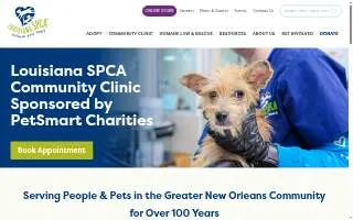 Louisiana SPCA Community Clinic website