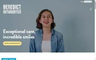 Benedict Orthodontics of Fishers website