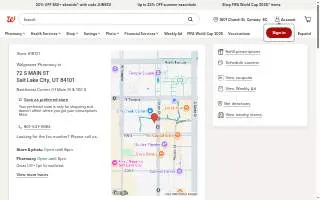 Walgreens of Salt Lake City website