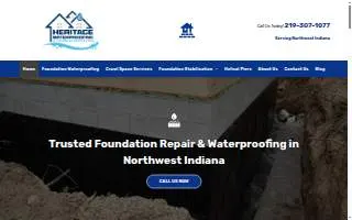 Heritage Waterproofing & Foundation Repair of Gary website