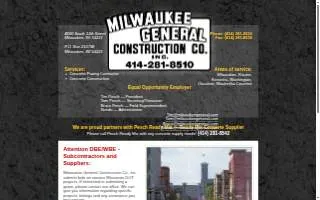 Milwaukee General Construction website