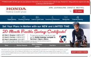 Honda Federal Credit Union website