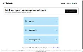 Hicks Property Management website