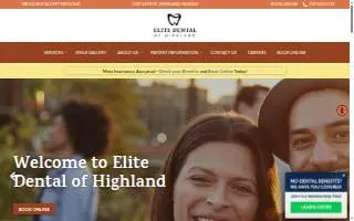 Elite Dental of Highland website