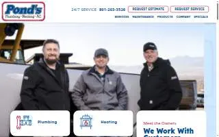 Pond's Plumbing Heating and Air Conditioning of Salt Lake City website