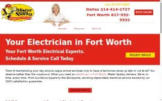 Mister Sparky Electric - Fort Worth website