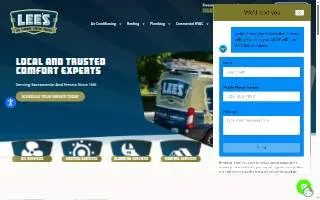 Lee's Air, Plumbing, & Heating of Sacramento website