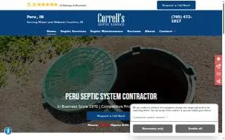 Correll's Septic Services of Peru website