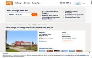Storage Rentals of America website