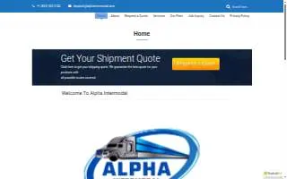 Alpha Intermodal Trucking website