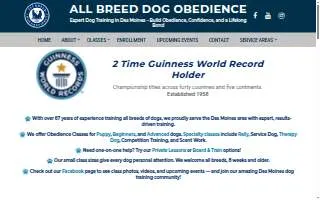 All Breed Dog Obedience Training of Johnston website
