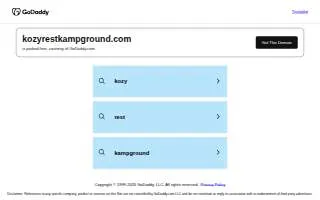 Kozy Rest Kampground website