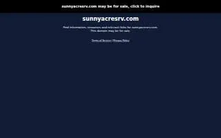 Sunny Acres Rv Park website