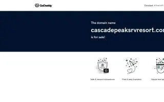Cascade Peaks Resort & Cmpgrnd website