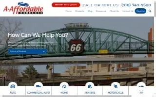 A-Affordable Insurance website