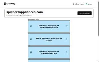 Spichers Appliances & Security of Hagerstown website