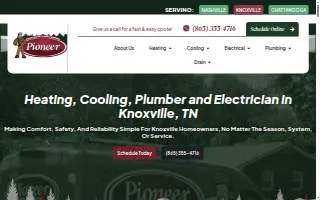 Pioneer Heating, Cooling, Plumbing and Electrical website