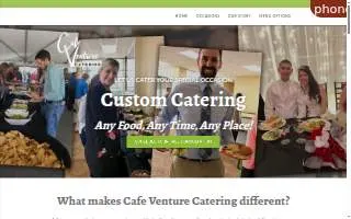 Cafe Venture Catering website
